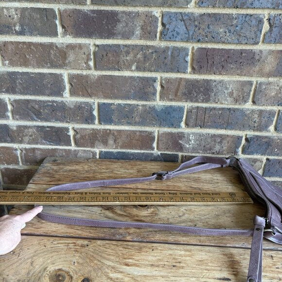 Frye Melissa Leather Top Zip Crossbody Bag Smokey Lavender - Picture 16 of 16